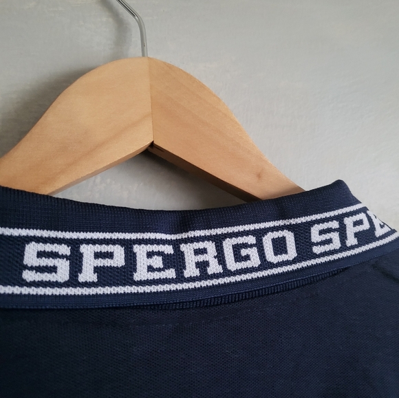 Men's Spergo Spell-out Logo Polo Navy Blue Sz XXL - Picture 5 of 6